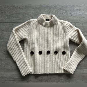 Joseph Ribbed Wool Button-Up Cardigan Sweater - Size M